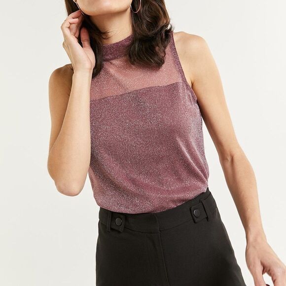 𝅺⭐️nwt Reitmans Sleeveless Mock Neck Shimmer Top⭐️ - Picture 1 of 7